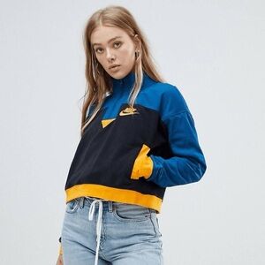 Nike Black and Blue Sweatshirt with Yellow Accents